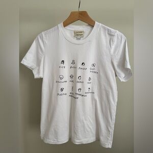 Frank & Oak x Liana Finck - Personality White Tee - Size Medium